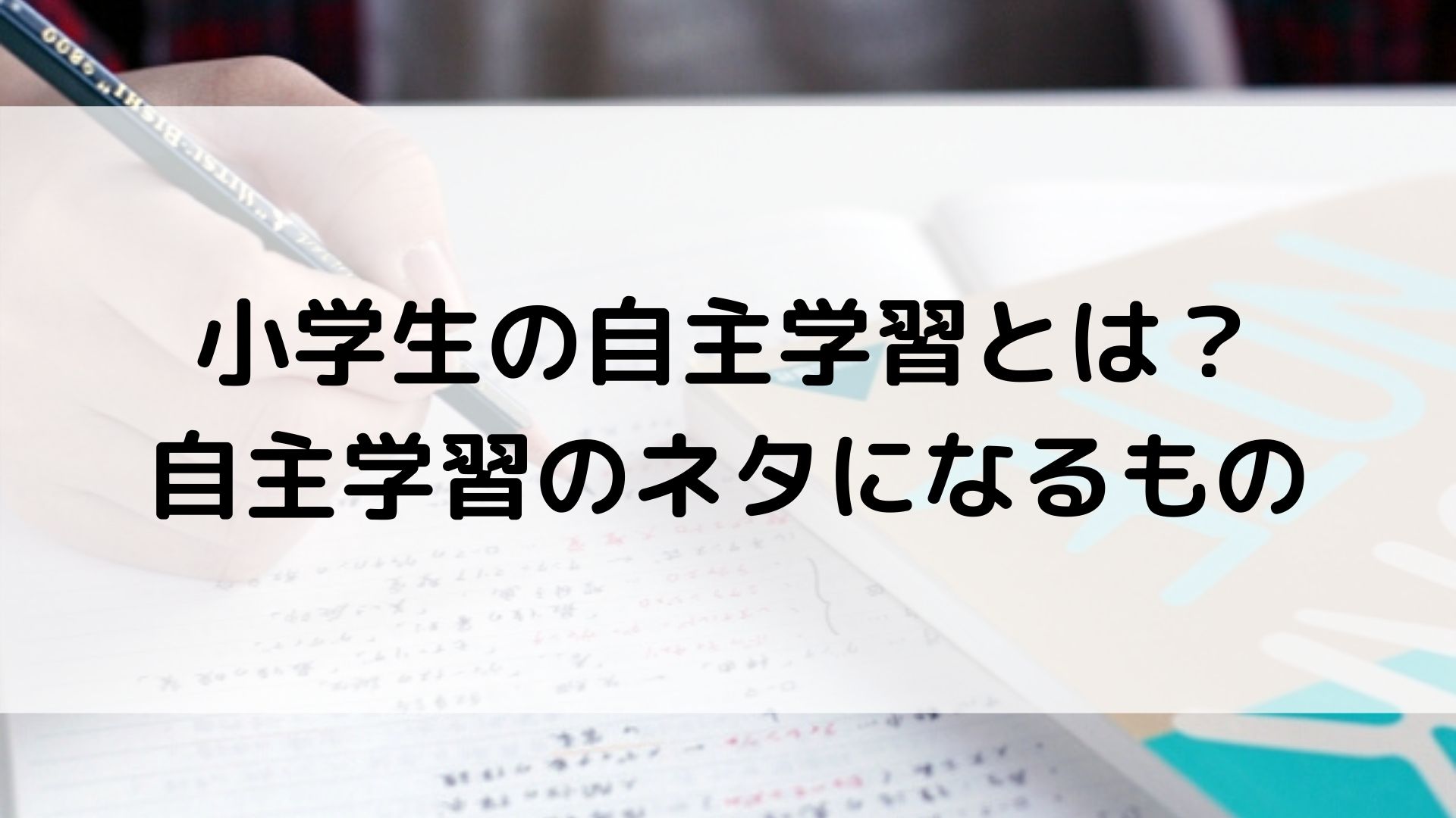 小学生の自主学習とは おすすめの自主学習のネタや本 本好きに育てる