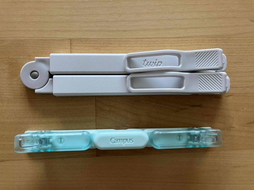 ツイップとペンのように持ち運べる ブッククリップの比較